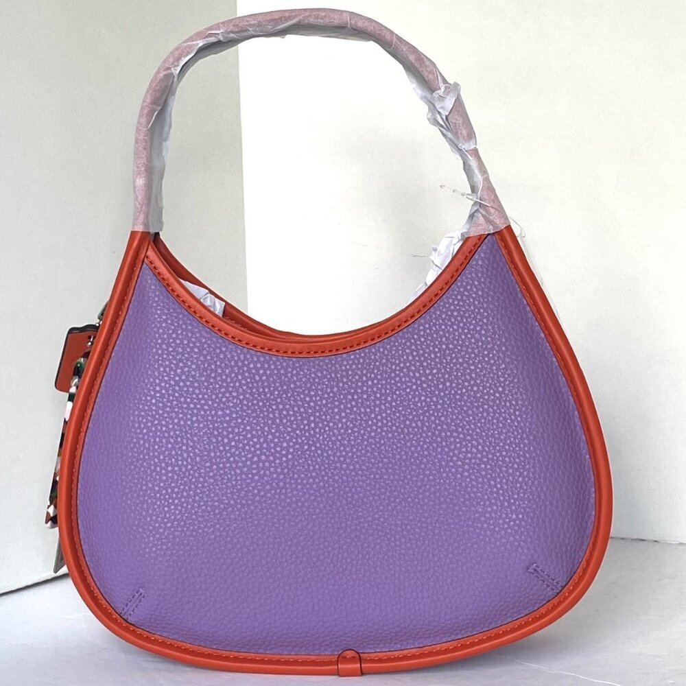 Coach Ergo Bag Coachtopia Purple Shoulder Bag 90s Leather CK112 Iris Sun Orange - Picture 2 of 9